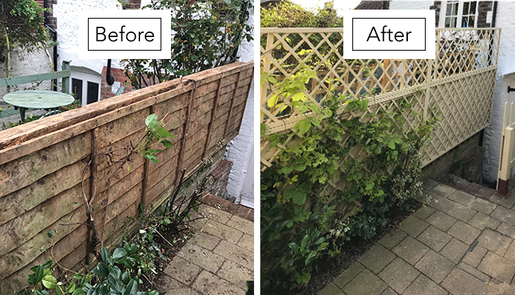 Rose Cottage in Arundel Garden Fence Makeover